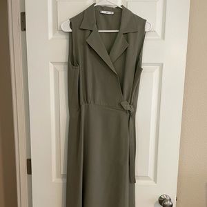 Mango Wrap Midi Dress w/Side Tie - size 8